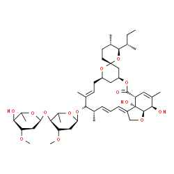 ChemSpider 2D Image | (1'R,2R,4'S,5S,6R,8'R,10'E,12'R,13'S,14'E,16'E,20'R,21'R,24'S)-6-[(2S)-2-Butanyl]-21',24'-dihydroxy-5,11',13',22'-tetramethyl-2'-oxo-3,4,5,6-tetrahydrospiro[pyran-2,6'-[3,7,19]trioxatetracyclo[15.6.1.
1~4,8~.0~20,24~]pentacosa[10,14,16,22]tetraen]-12'-yl 2,6-dideoxy-4-O-(2,6-dideoxy-3-O-methyl-alpha-L-arabino-hexopyranosyl)-3-O-methyl-alpha-L-arabino-hexopyranoside | C48H74O14