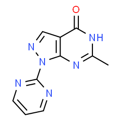 ChemSpider 2D Image | 6-Methyl-1-(2-pyrimidinyl)-1,5-dihydro-4H-pyrazolo[3,4-d]pyrimidin-4-one | C10H8N6O