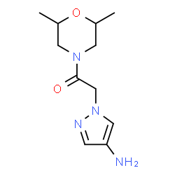 ChemSpider 2D Image | 2-(4-Amino-1H-pyrazol-1-yl)-1-(2,6-dimethyl-4-morpholinyl)ethanone | C11H18N4O2