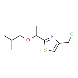 ChemSpider 2D Image | 4-(Chloromethyl)-2-(1-isobutoxyethyl)-1,3-thiazole | C10H16ClNOS