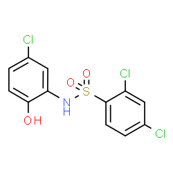 ChemSpider 2D Image | 2,4-Dichloro-N-(5-chloro-2-hydroxyphenyl)benzenesulfonamide | C12H8Cl3NO3S