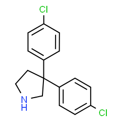 ChemSpider 2D Image | 3,3-Bis(4-chlorophenyl)pyrrolidine | C16H15Cl2N