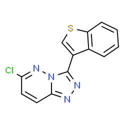 ChemSpider 2D Image | 3-(1-Benzothiophen-3-yl)-6-chloro[1,2,4]triazolo[4,3-b]pyridazine | C13H7ClN4S