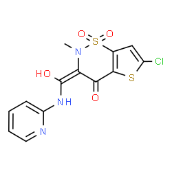 ChemSpider 2D Image | (3Z)-6-chloro-3-[hydroxy-(2-pyridylamino)methylene]-2-methyl-1,1-dioxo-thieno[2,3-e]thiazin-4-one | C13H10ClN3O4S2