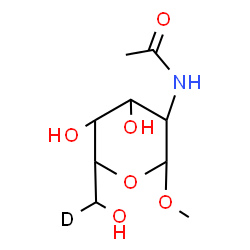 ChemSpider 2D Image | Methyl 2-acetamido-2-deoxy(C~6~-~2~H_1_)hexopyranoside | C9H16DNO6