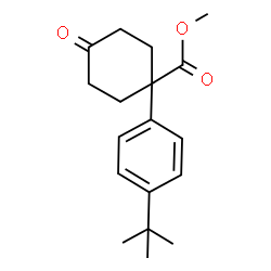 ChemSpider 2D Image | Methyl 1-[4-(2-methyl-2-propanyl)phenyl]-4-oxocyclohexanecarboxylate | C18H24O3