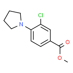 ChemSpider 2D Image | Methyl 3-chloro-4-(1-pyrrolidinyl)benzoate | C12H14ClNO2
