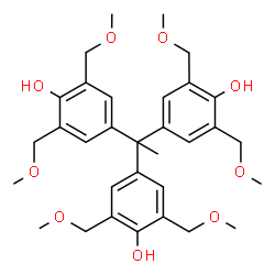 ChemSpider 2D Image | 4,4',4''-(1,1,1-Ethanetriyl)tris[2,6-bis(methoxymethyl)phenol] | C32H42O9