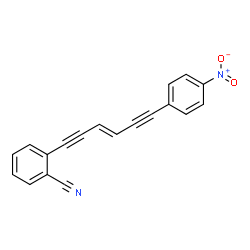 ChemSpider 2D Image | 2-[(3E)-6-(4-Nitrophenyl)-3-hexene-1,5-diyn-1-yl]benzonitrile | C19H10N2O2