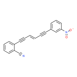 ChemSpider 2D Image | 2-[(3E)-6-(3-Nitrophenyl)-3-hexene-1,5-diyn-1-yl]benzonitrile | C19H10N2O2