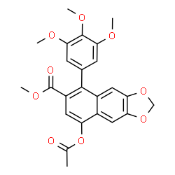 ChemSpider 2D Image | Methyl 8-acetoxy-5-(3,4,5-trimethoxyphenyl)naphtho[2,3-d][1,3]dioxole-6-carboxylate | C24H22O9