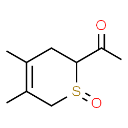 ChemSpider 2D Image | 1-(4,5-Dimethyl-1-oxido-3,6-dihydro-2H-thiopyran-2-yl)ethanone | C9H14O2S