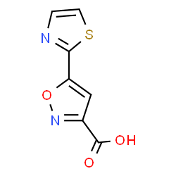 ChemSpider 2D Image | 5-(Thiazol-2-yl)isoxazole-3-carboxylic acid | C7H4N2O3S
