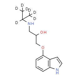 ChemSpider 2D Image | 1-(1H-Indol-4-yloxy)-3-[(~2~H_7_)-2-propanylamino]-2-propanol | C14H13D7N2O2
