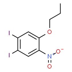 ChemSpider 2D Image | 1,2-Diiodo-4-nitro-5-propoxybenzene | C9H9I2NO3