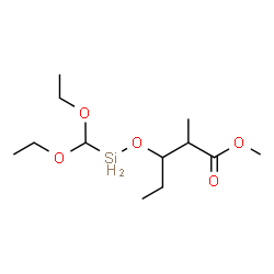 ChemSpider 2D Image | Methyl 3-{[(diethoxymethyl)silyl]oxy}-2-methylpentanoate | C12H26O5Si