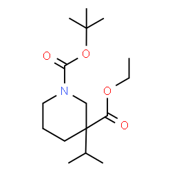 ChemSpider 2D Image | 1-(tert-Butyl) 3-ethyl 3-isopropylpiperidine-1,3-dicarboxylate | C16H29NO4