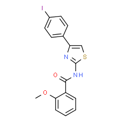 ChemSpider 2D Image | N-[4-(4-Iodophenyl)-1,3-thiazol-2-yl]-2-methoxybenzamide | C17H13IN2O2S
