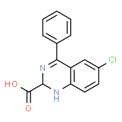 ChemSpider 2D Image | 6-Chloro-4-phenyl-1,2-dihydro-2-quinazolinecarboxylic acid | C15H11ClN2O2