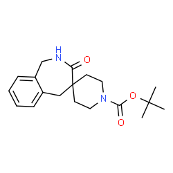 ChemSpider 2D Image | tert-Butyl 3-oxo-1,2,3,5-tetrahydrospiro[benzo-[c]azepine-4,4'-piperidine]-1'-carboxylate | C19H26N2O3