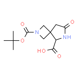 ChemSpider 2D Image | 2-(tert-butoxycarbonyl)-7-oxo-2,6-diazaspiro[3.4]octane-5-carboxylic acid | C12H18N2O5