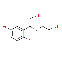 ChemSpider 2D Image | 2-(5-Bromo-2-methoxyphenyl)-2-[(2-hydroxyethyl)amino]ethanol | C11H16BrNO3