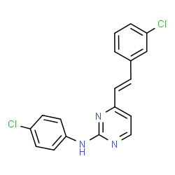 ChemSpider 2D Image | N-(4-Chlorophenyl)-4-[(E)-2-(3-chlorophenyl)vinyl]-2-pyrimidinamine | C18H13Cl2N3