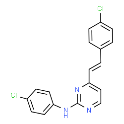 ChemSpider 2D Image | N-(4-Chlorophenyl)-4-[(E)-2-(4-chlorophenyl)vinyl]-2-pyrimidinamine | C18H13Cl2N3