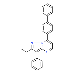 ChemSpider 2D Image | 7-(4-Biphenylyl)-2-ethyl-3-phenylpyrazolo[1,5-a]pyrimidine | C26H21N3