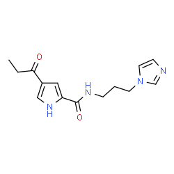 ChemSpider 2D Image | N-[3-(1H-Imidazol-1-yl)propyl]-4-propionyl-1H-pyrrole-2-carboxamide | C14H18N4O2