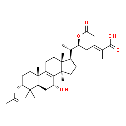 ChemSpider 2D Image | (3alpha,7alpha,22S,24E)-3,22-Diacetoxy-7-hydroxylanosta-8,24-dien-26-oic acid | C34H52O7