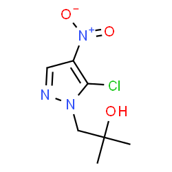 ChemSpider 2D Image | 1-(5-Chloro-4-nitro-1H-pyrazol-1-yl)-2-methyl-2-propanol | C7H10ClN3O3
