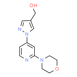 ChemSpider 2D Image | {1-[2-(4-Morpholinyl)-4-pyridinyl]-1H-pyrazol-4-yl}methanol | C13H16N4O2