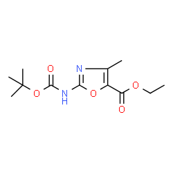 ChemSpider 2D Image | Ethyl 2-[[(1,1-dimethylethoxy)carbonyl]amino]-4-methyl-5-oxazolecarboxylate | C12H18N2O5
