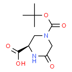 ChemSpider 2D Image | (R)-4-(tert-Butoxycarbonyl)-6-oxopiperazine-2-carboxylic acid | C10H16N2O5