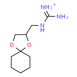 ChemSpider 2D Image | [(1,4-Dioxaspiro[4.5]dec-2-ylmethyl)amino](imino)methanaminium | C10H20N3O2