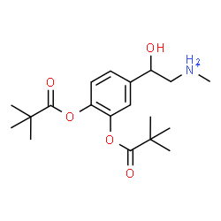 ChemSpider 2D Image | 2-{3,4-Bis[(2,2-dimethylpropanoyl)oxy]phenyl}-2-hydroxy-N-methylethanaminium | C19H30NO5