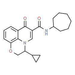 ChemSpider 2D Image | N-Cycloheptyl-3-cyclopropyl-7-oxo-2,3-dihydro-7H-[1,4]oxazino[2,3,4-ij]quinoline-6-carboxamide | C22H26N2O3