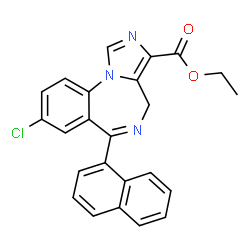 ChemSpider 2D Image | Ethyl 8-chloro-6-(1-naphthyl)-4H-imidazo[1,5-a][1,4]benzodiazepine-3-carboxylate | C24H18ClN3O2