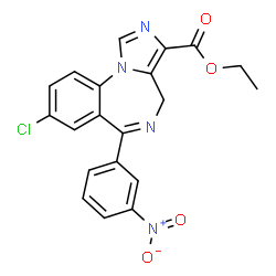 ChemSpider 2D Image | Ethyl 8-chloro-6-(3-nitrophenyl)-4H-imidazo[1,5-a][1,4]benzodiazepine-3-carboxylate | C20H15ClN4O4