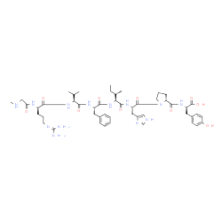 ChemSpider 2D Image | N-Methylglycyl-D-arginyl-L-valyl-L-phenylalanyl-L-isoleucyl-L-histidyl-D-prolyl-D-tyrosine | C49H71N13O10