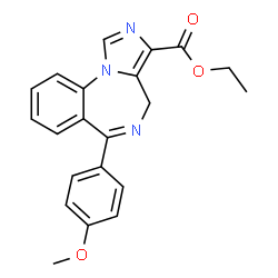 ChemSpider 2D Image | Ethyl 6-(4-methoxyphenyl)-4H-imidazo[1,5-a][1,4]benzodiazepine-3-carboxylate | C21H19N3O3