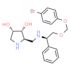 ChemSpider 2D Image | (2R,3R,4S)-2-[({(1R)-2-[(4-Bromophenoxy)methoxy]-1-phenylethyl}amino)methyl]-3,4-pyrrolidinediol | C20H25BrN2O4