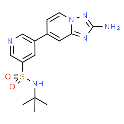 ChemSpider 2D Image | 5-(2-Amino[1,2,4]triazolo[1,5-a]pyridin-7-yl)-N-(2-methyl-2-propanyl)-3-pyridinesulfonamide | C15H18N6O2S