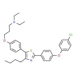 ChemSpider 2D Image | 3-(4-{4-Butyl-2-[4-(4-chlorophenoxy)phenyl]-1,3-thiazol-5-yl}phenoxy)-N,N-diethyl-1-propanamine | C32H37ClN2O2S