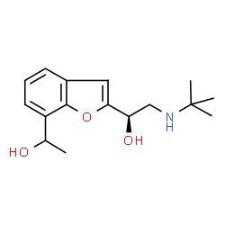 ChemSpider 2D Image | (1R)-1-[7-(1-Hydroxyethyl)-1-benzofuran-2-yl]-2-[(2-methyl-2-propanyl)amino]ethanol | C16H23NO3
