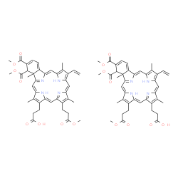 ChemSpider 2D Image | 3-[(2Z,6Z,11Z,17Z)-22,23-Bis(methoxycarbonyl)-5-(3-methoxy-3-oxopropyl)-4,10,15,24-tetramethyl-14-vinyl-25,26,27,28-tetraazahexacyclo[16.6.1.1~3,6~.1~8,11~.1~13,16~.0~19,24~]octacosa-1(25),2,4,6,8(27)
,9,11,13,15,17,19,21-dodecaen-9-yl]propanoic acid - 3-[(2Z,6Z,11Z,17Z)-22,23-bis(methoxycarbonyl)-9-(3-methoxy-3-oxopropyl)-4,10,15,24-tetramethyl-14-vinyl-25,26,27,28-tetraazahexacyclo[16.6.1.1~3,6~.
1~8,11~.1~13,16~.0~19,24~]octacosa-1(25),2,4 | C82H84N8O16