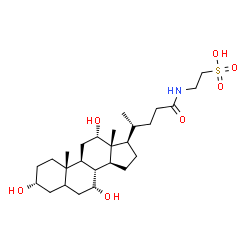 ChemSpider 2D Image | 2-{[(3alpha,7alpha,12alpha)-3,7,12-Trihydroxy-24-oxocholan-24-yl]amino}ethanesulfonic acid | C26H45NO7S