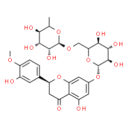 ChemSpider 2D Image | (2S)-5-Hydroxy-2-(3-hydroxy-4-methoxyphenyl)-4-oxo-3,4-dihydro-2H-chromen-7-yl (5xi)-6-O-[(5xi)-6-deoxy-alpha-L-lyxo-hexopyranosyl]-beta-D-xylo-hexopyranoside | C28H34O15