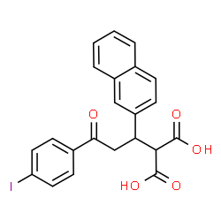 ChemSpider 2D Image | [3-(4-Iodophenyl)-1-(2-naphthyl)-3-oxopropyl]malonic acid | C22H17IO5